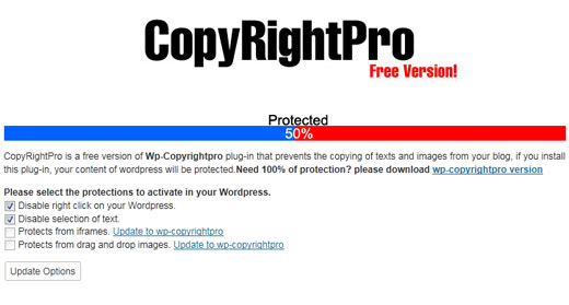 حفاظت از مطالب با نصب افزونه  copyrightpro در وردپرس