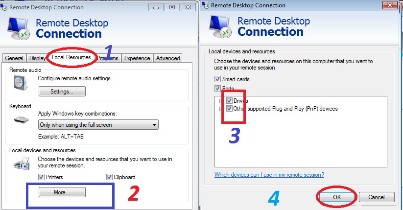 انتقال فایل دو طرفه از طریق ریموت دسکتاپ (remote desktop)