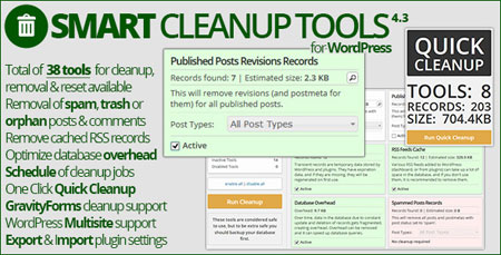  بهینه سازی و پاکسازی پایگاه داده وردپرس با افزونه Smart Cleanup Tools
